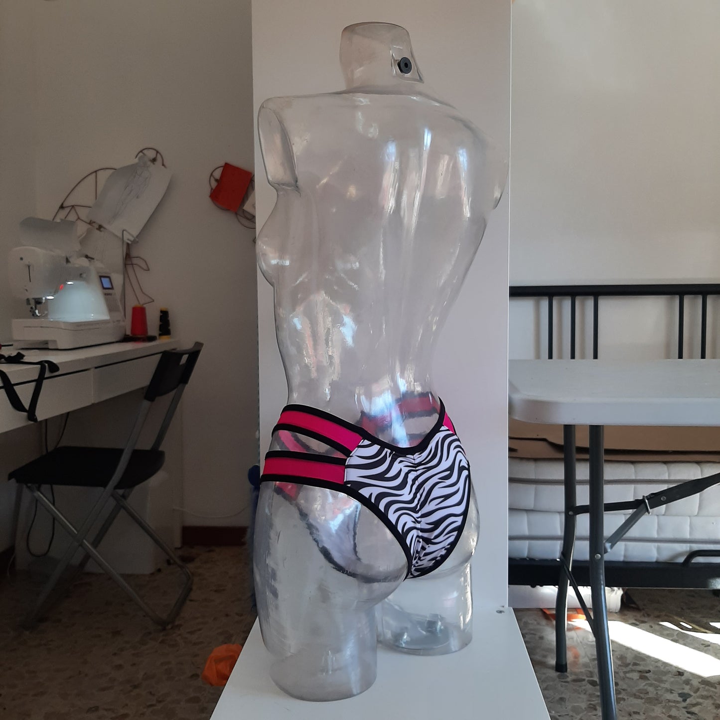 Completo monia stripe pitone/marrone