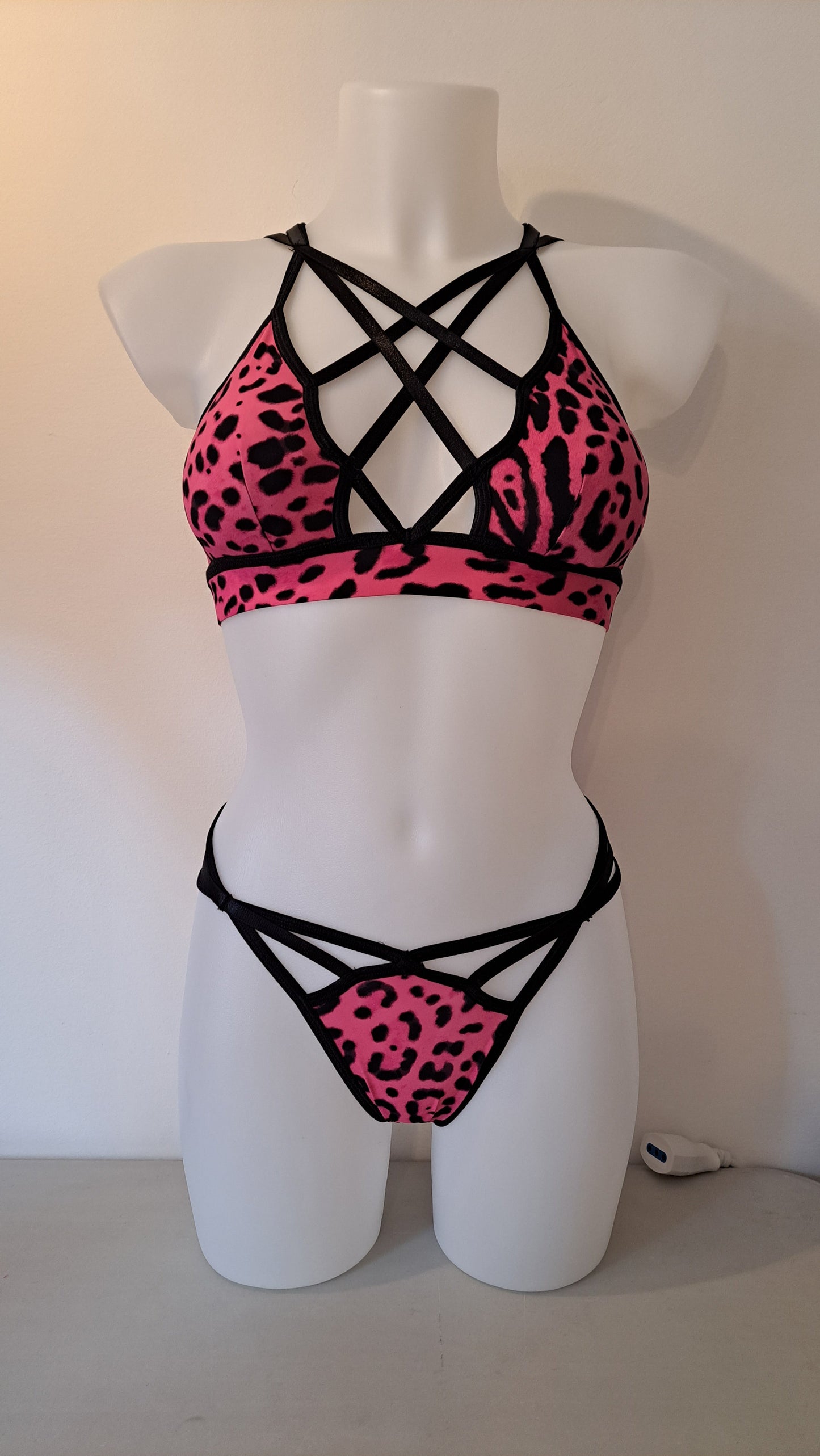 Completo Spider maculato fucsia - Flamingo pole wear