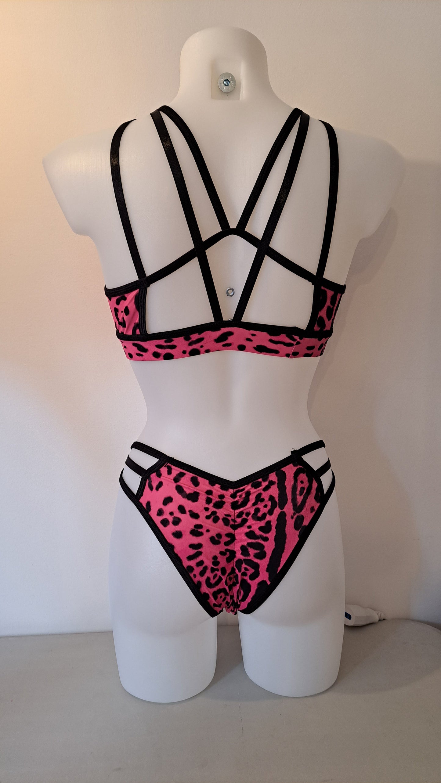 Completo Spider maculato fucsia - Flamingo pole wear