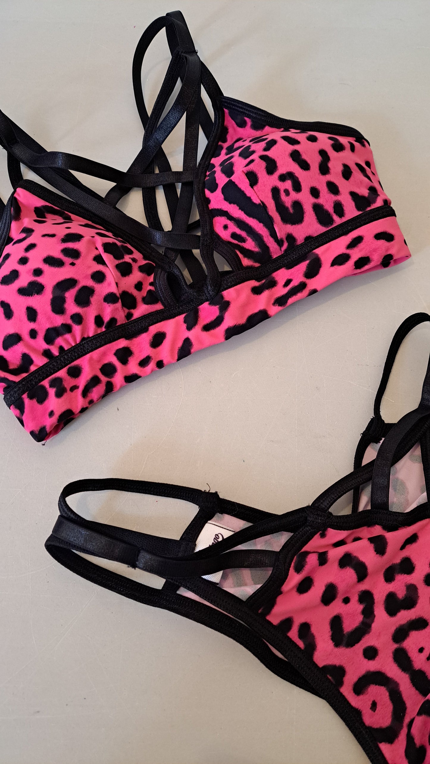 Completo Spider maculato fucsia - Flamingo pole wear