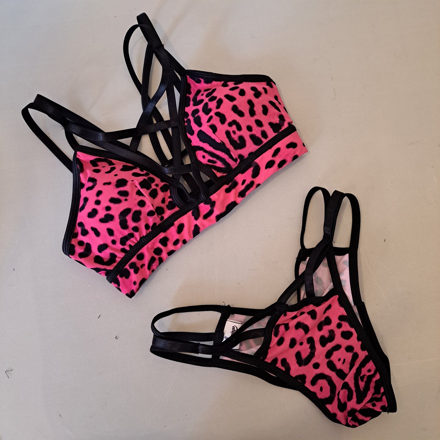 Completo Spider maculato fucsia - Flamingo pole wear