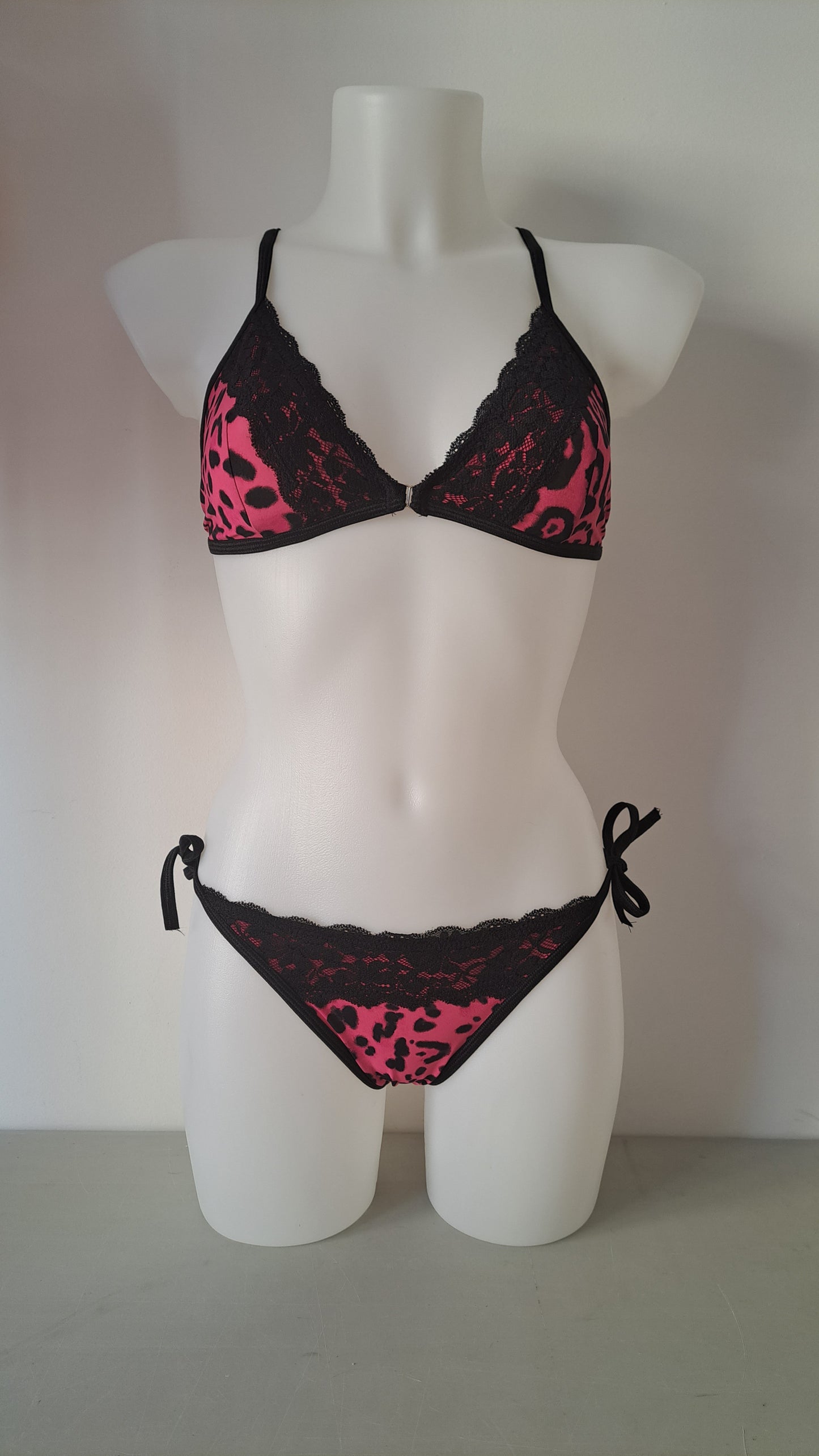 Completo liv laccetti beach lace maculato fucsia - Flamingo pole wear