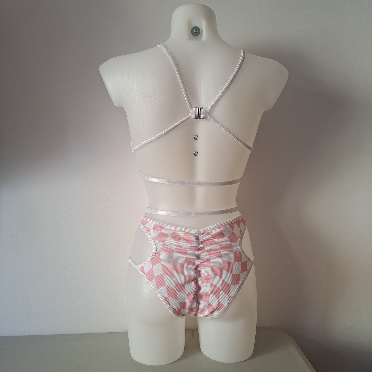 Completo Liv/High cutout scacchi rosa - Flamingo pole wear