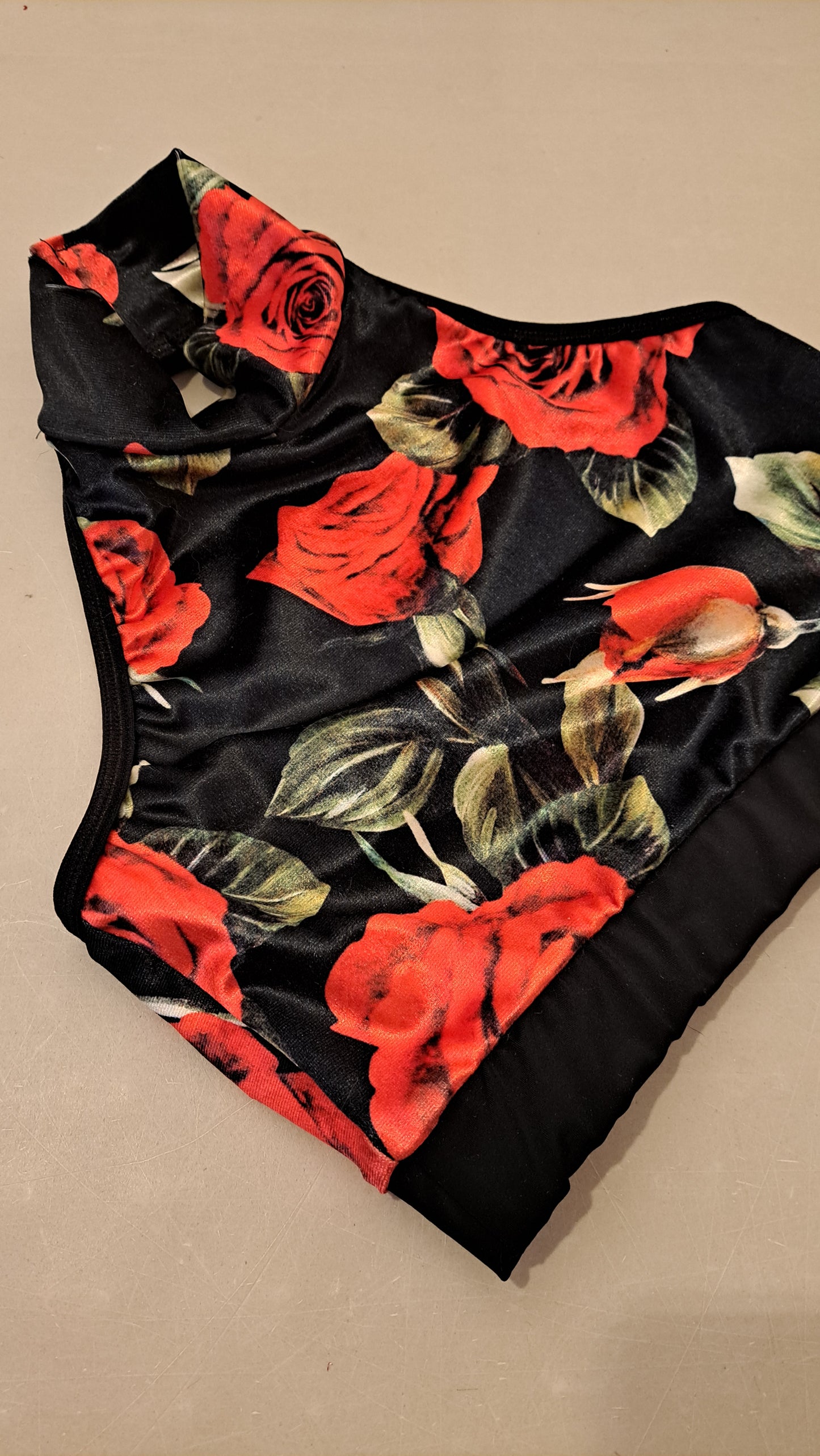 Top ingrid velluto rose