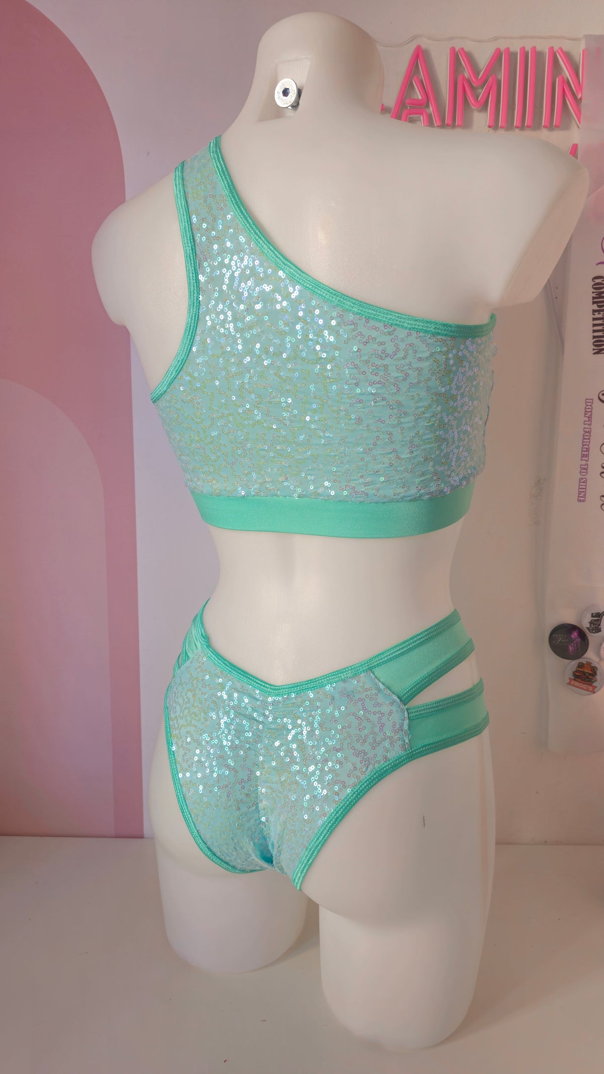 Slip stripes pailettes menta