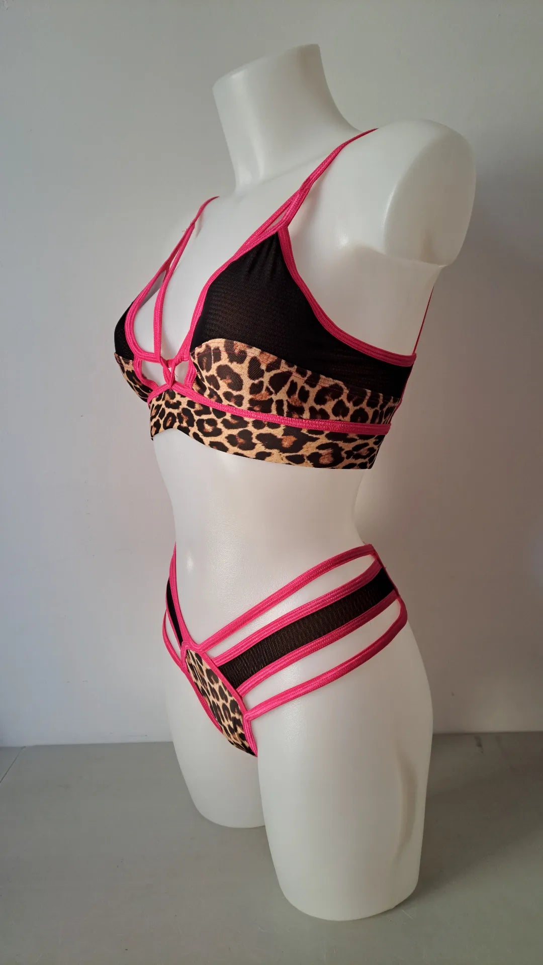 Completo ville/band maculato/fucsia