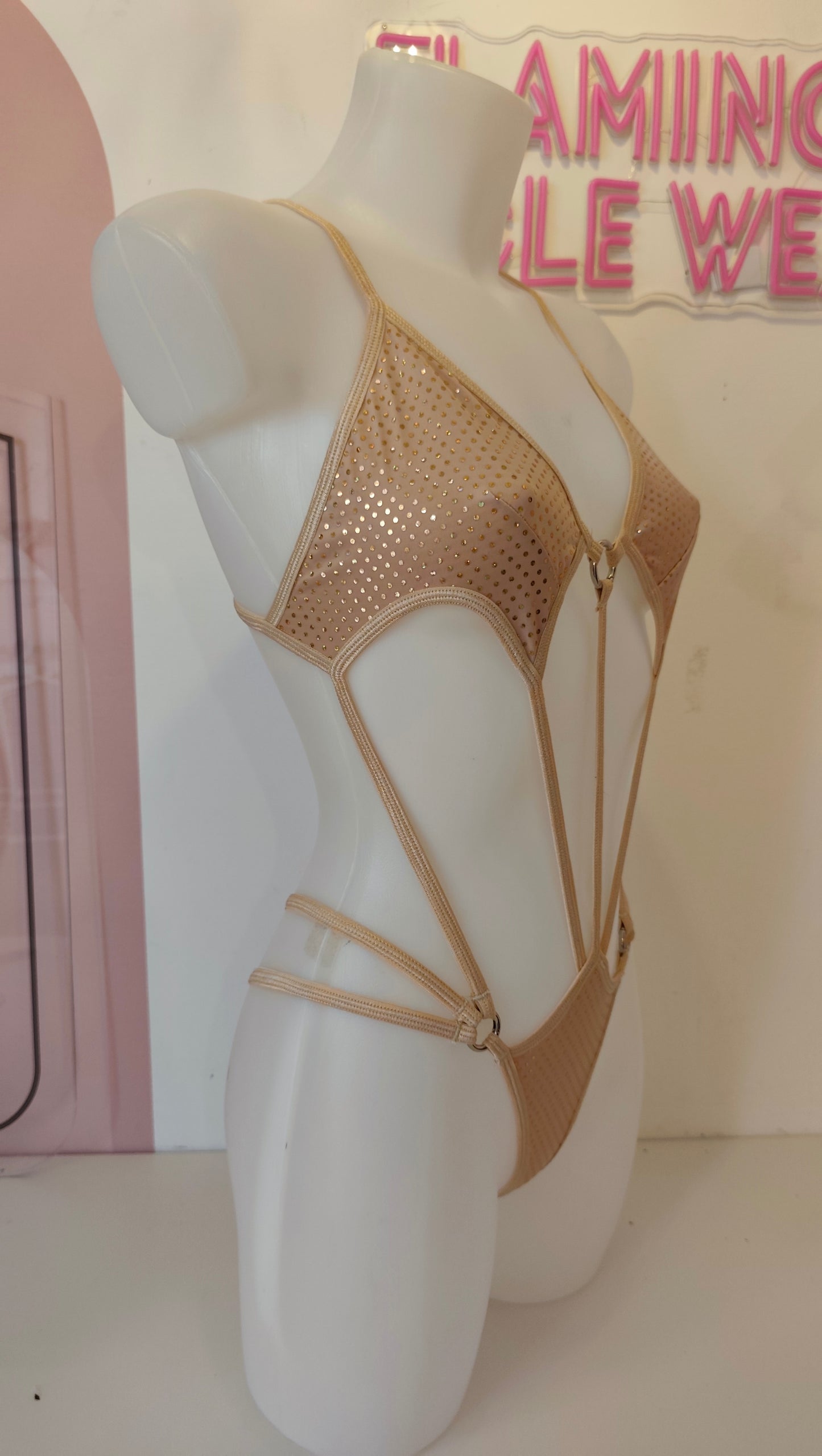Body fake pailettes oro (sample)