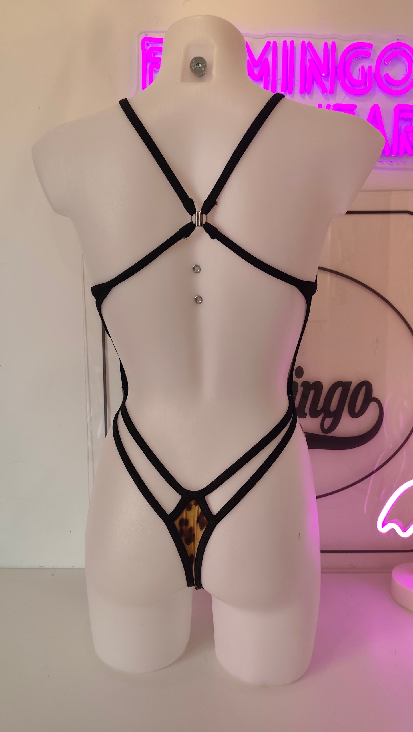 Body Tatiana patch maculato tulle nero (sample)