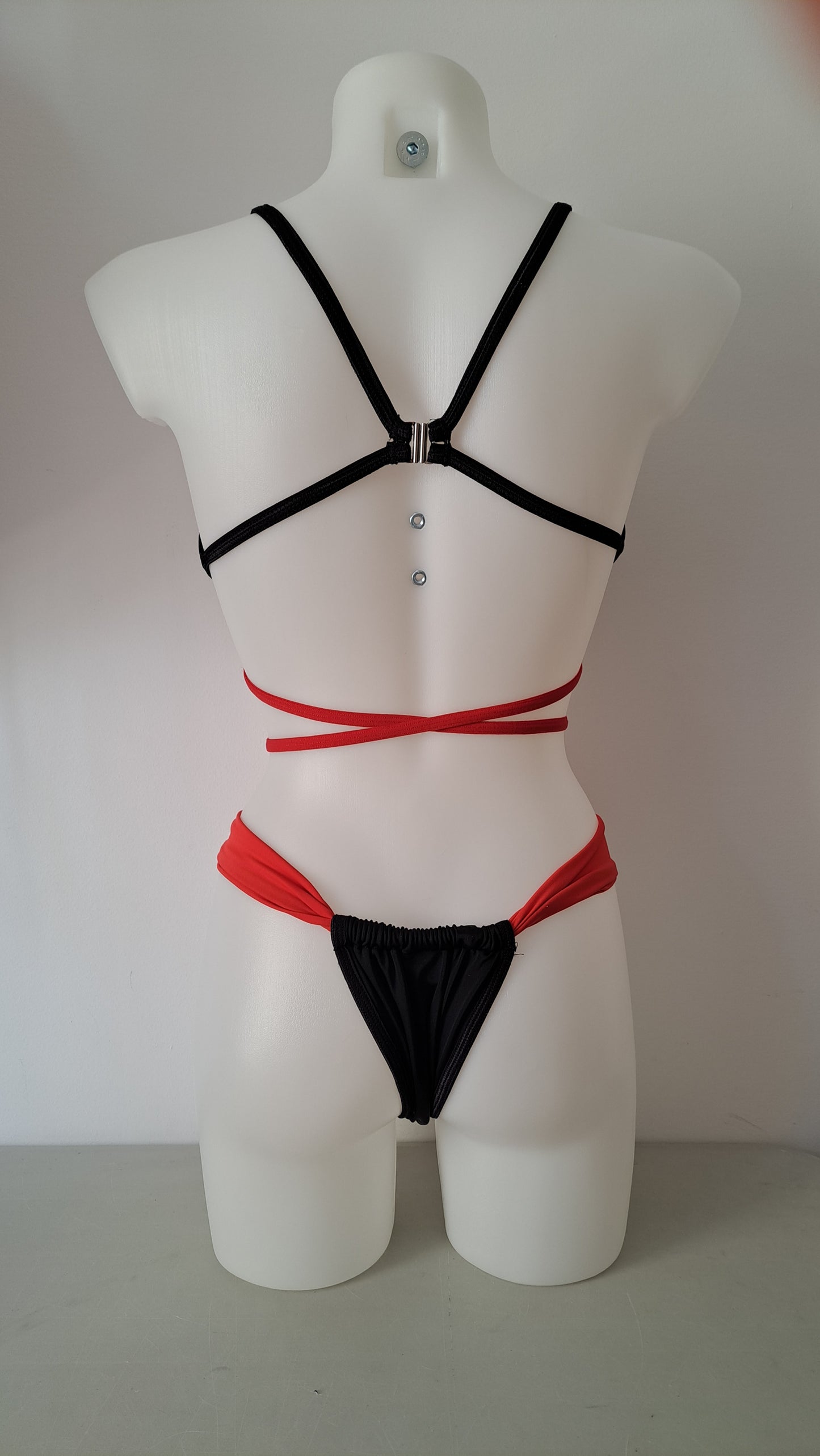 Completo bikini liv slip coco zebra rosso - Flamingo pole wear