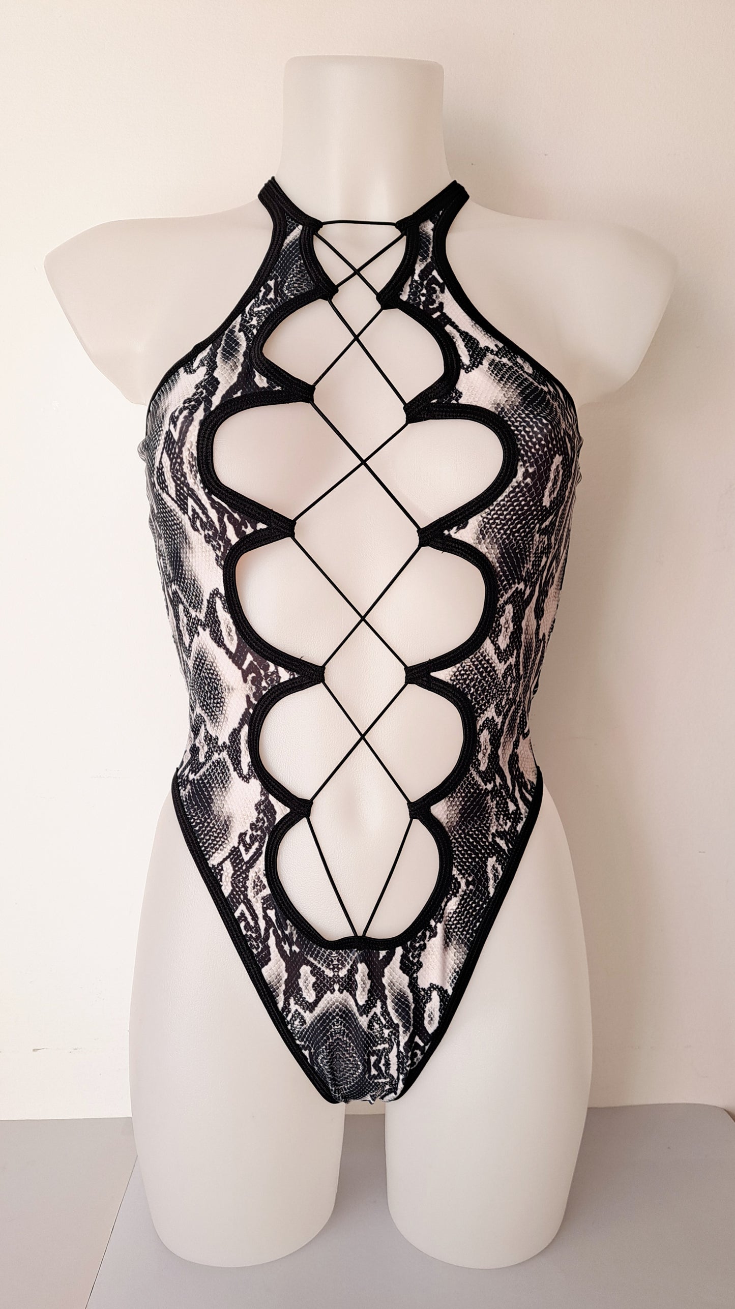 Body Hole pitonato nero bianco
