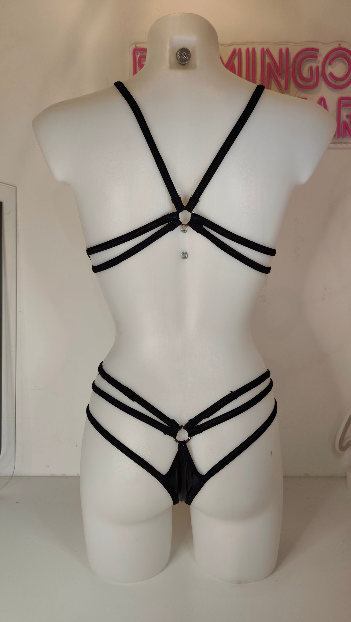 Completo fake latex nero