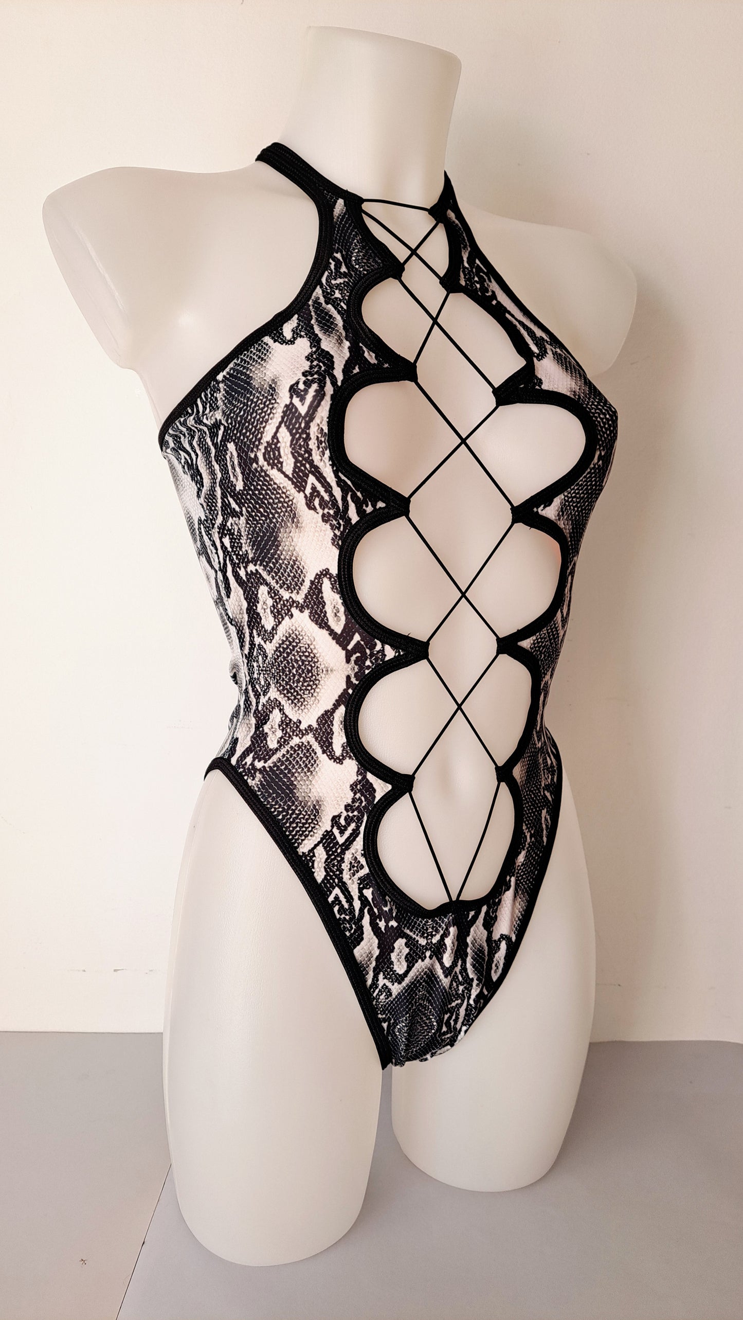 Body Hole pitonato nero bianco