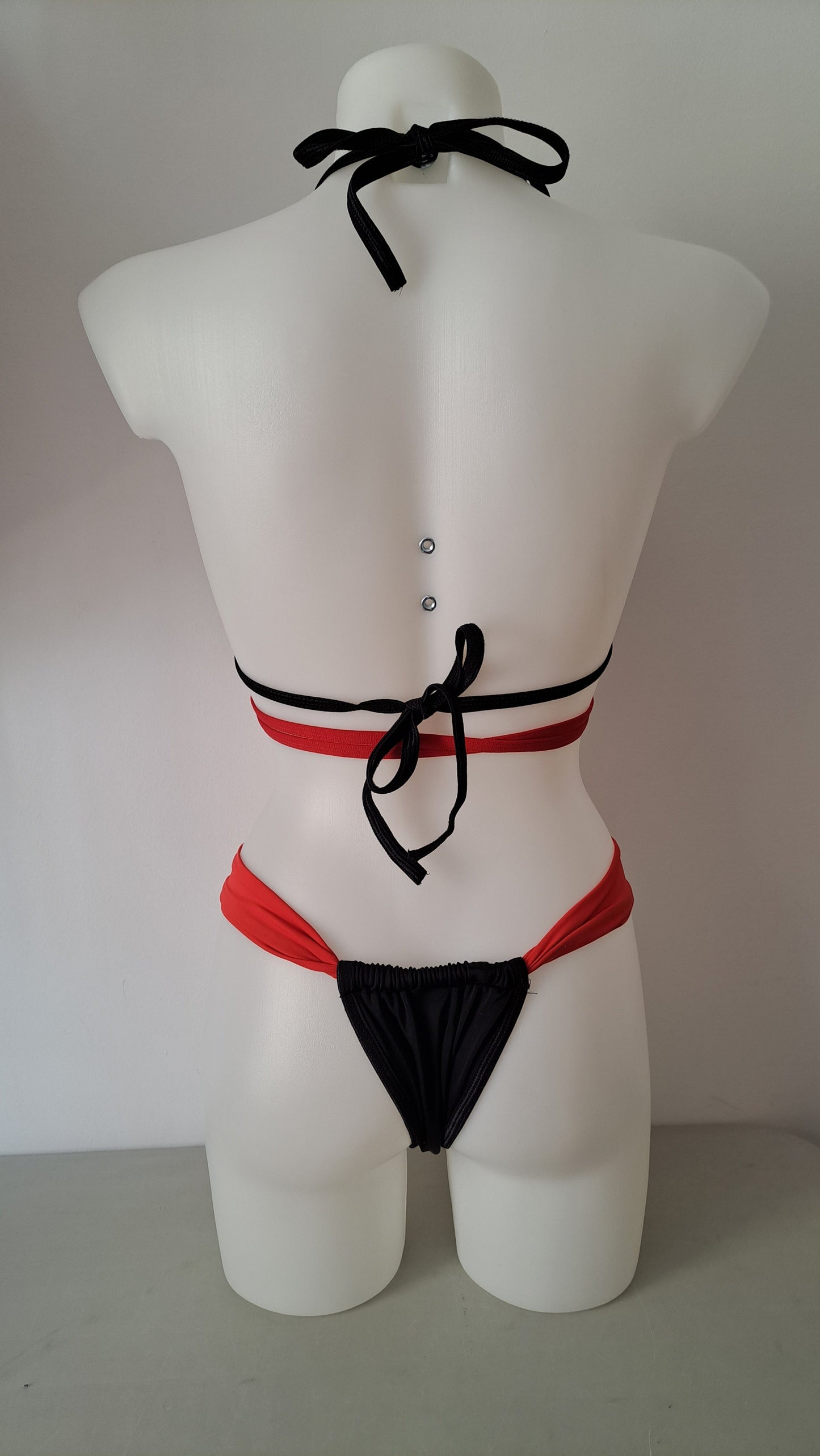 Completo bikini liv slip coco zebra rosso - Flamingo pole wear