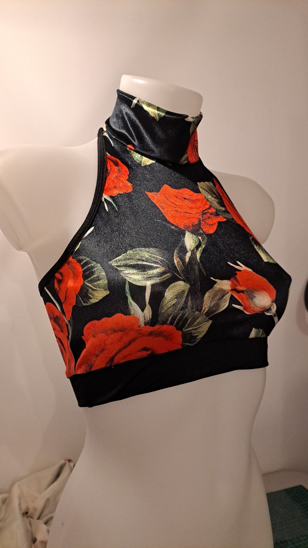 Top ingrid velluto rose