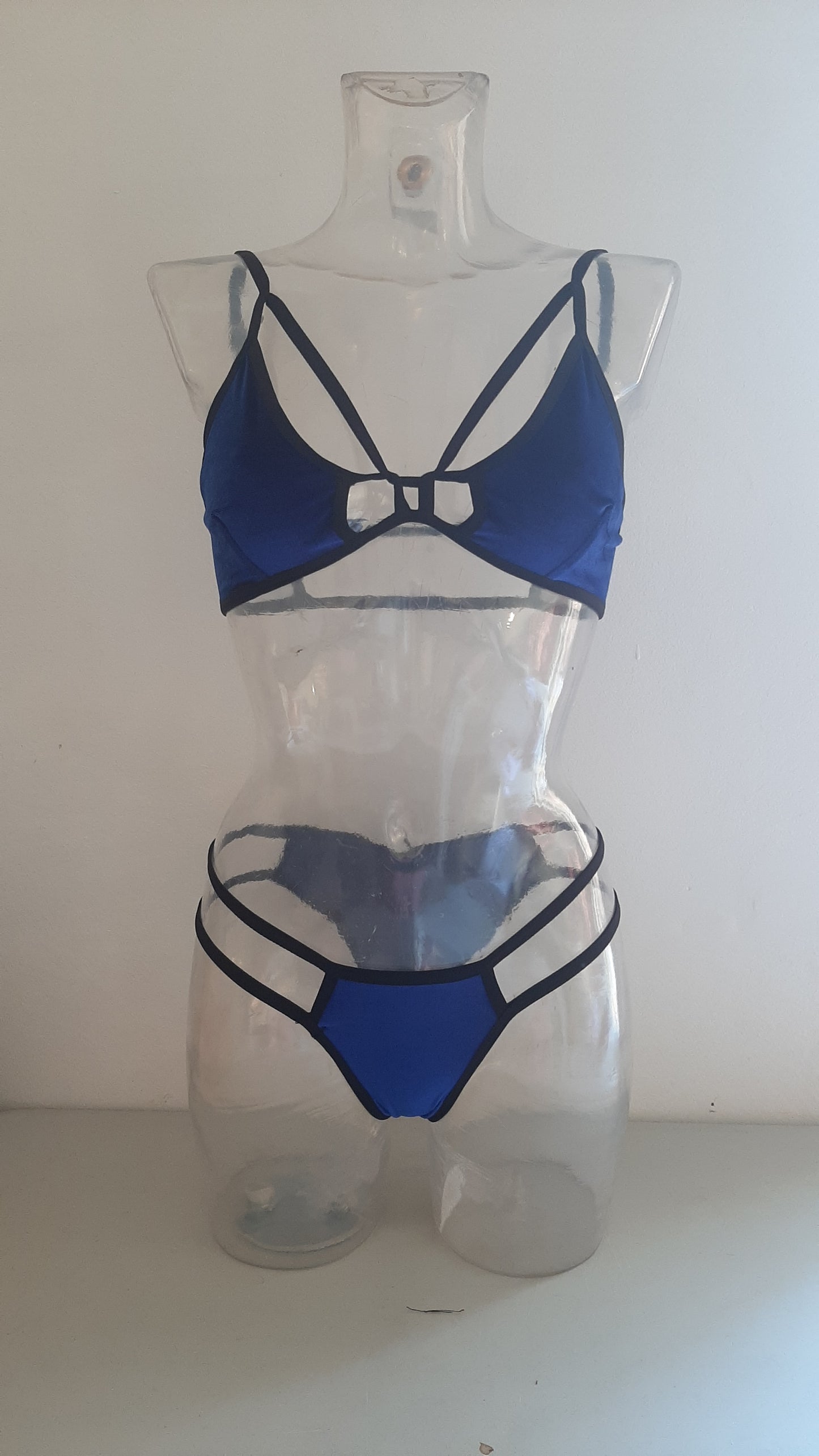 Completo roma harness velluto blu / nero - Flamingo pole wear