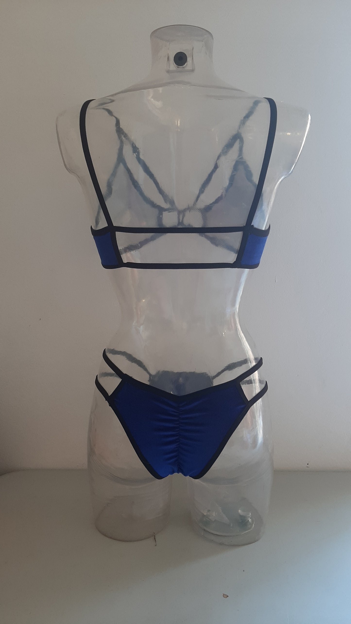 Completo roma harness velluto blu / nero - Flamingo pole wear