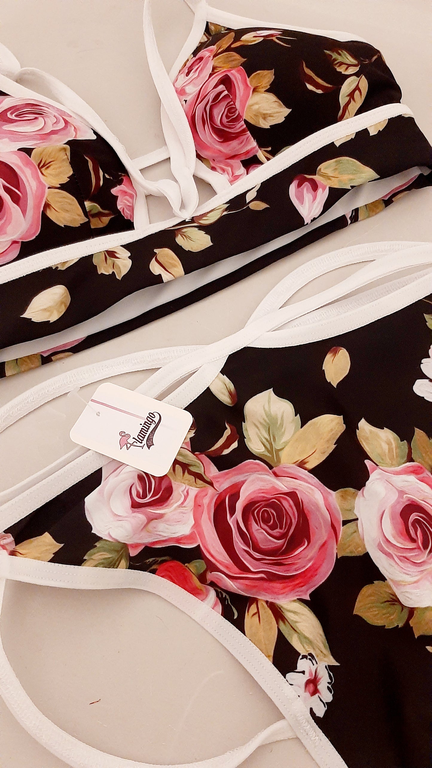 Completo monaco rose / bianco - Flamingo pole wear