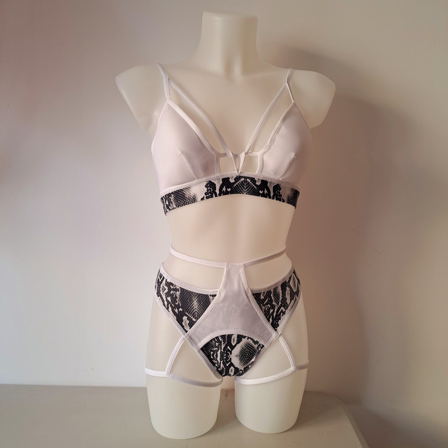 Completo monaco whet pitonato nero/bianco - Flamingo pole wear