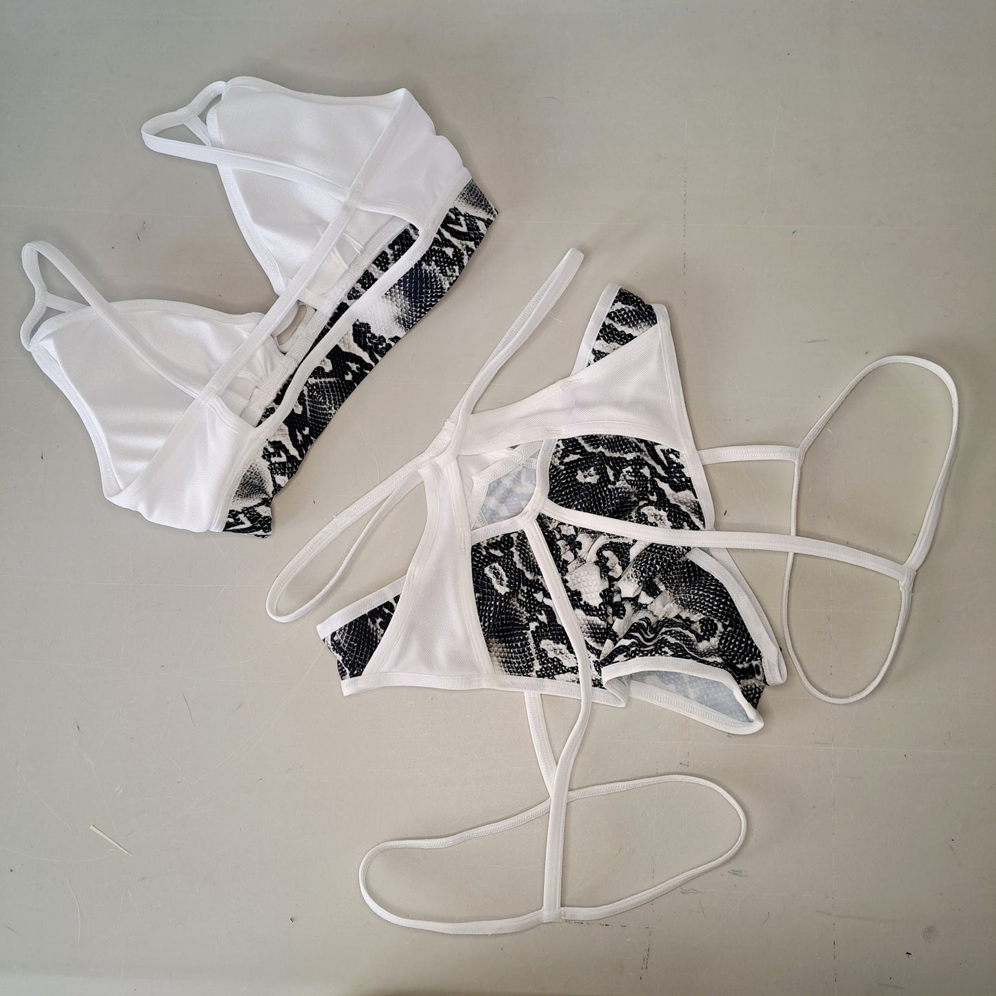 Completo monaco whet pitonato nero/bianco - Flamingo pole wear
