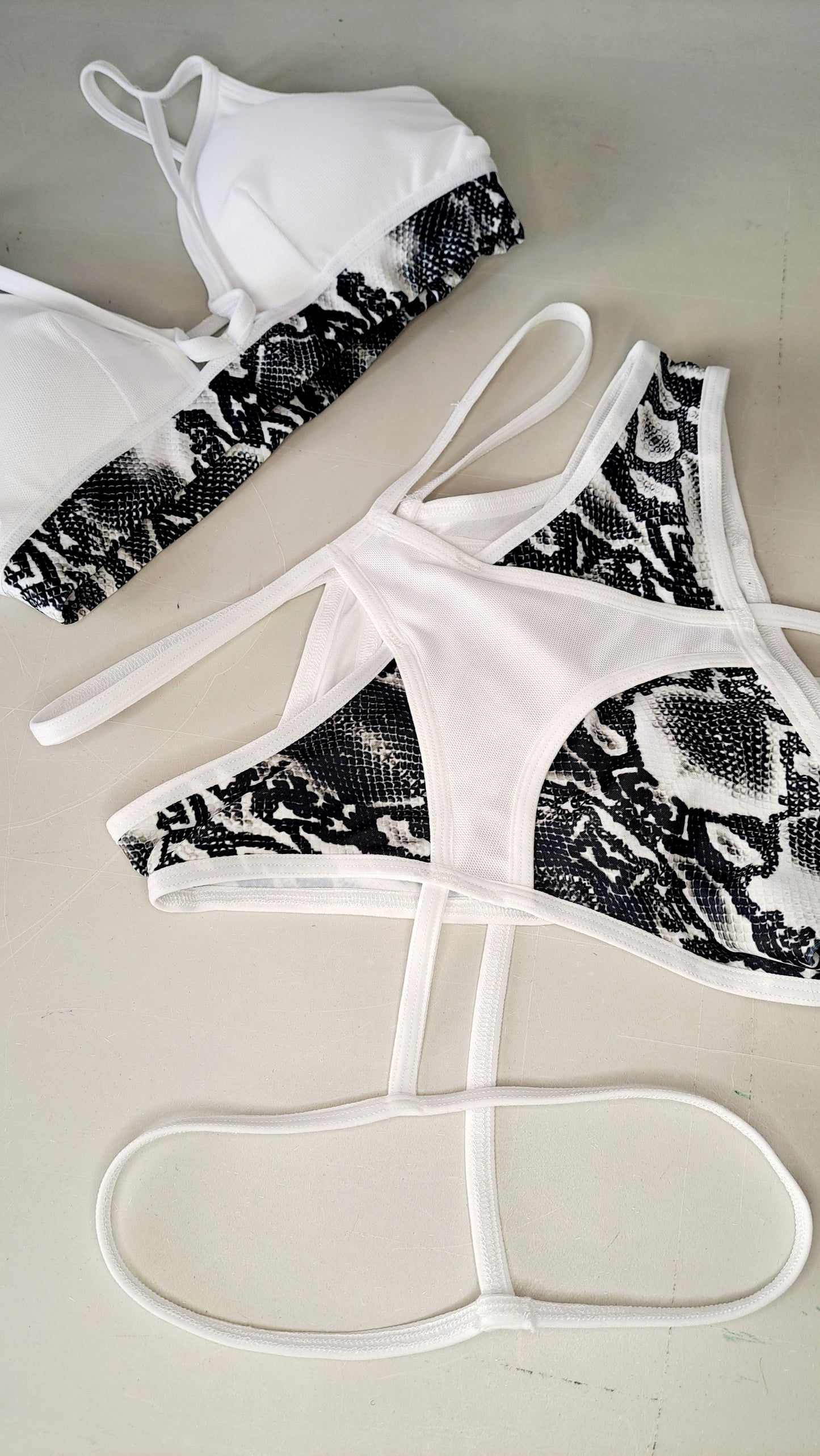 Completo monaco whet pitonato nero/bianco - Flamingo pole wear