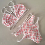 Completo Liv/High cutout scacchi rosa