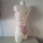 Completo Liv/High cutout scacchi rosa