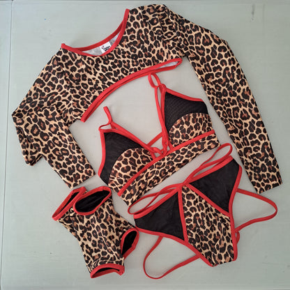 Completo ville/high cut harness patch maculato rosso