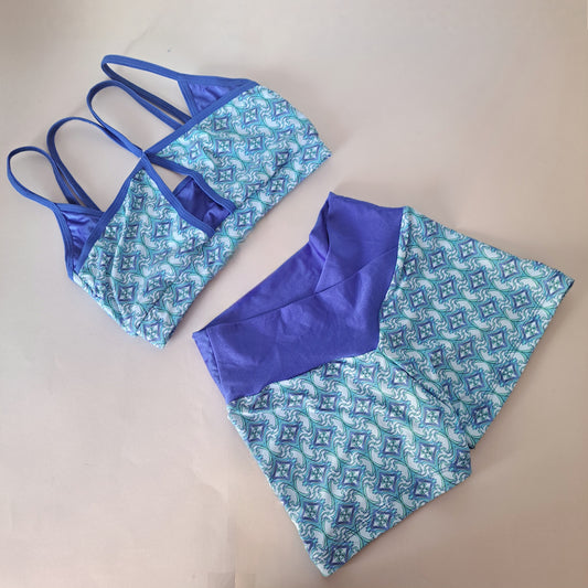 Slip fitness rombi azzurro/bluette