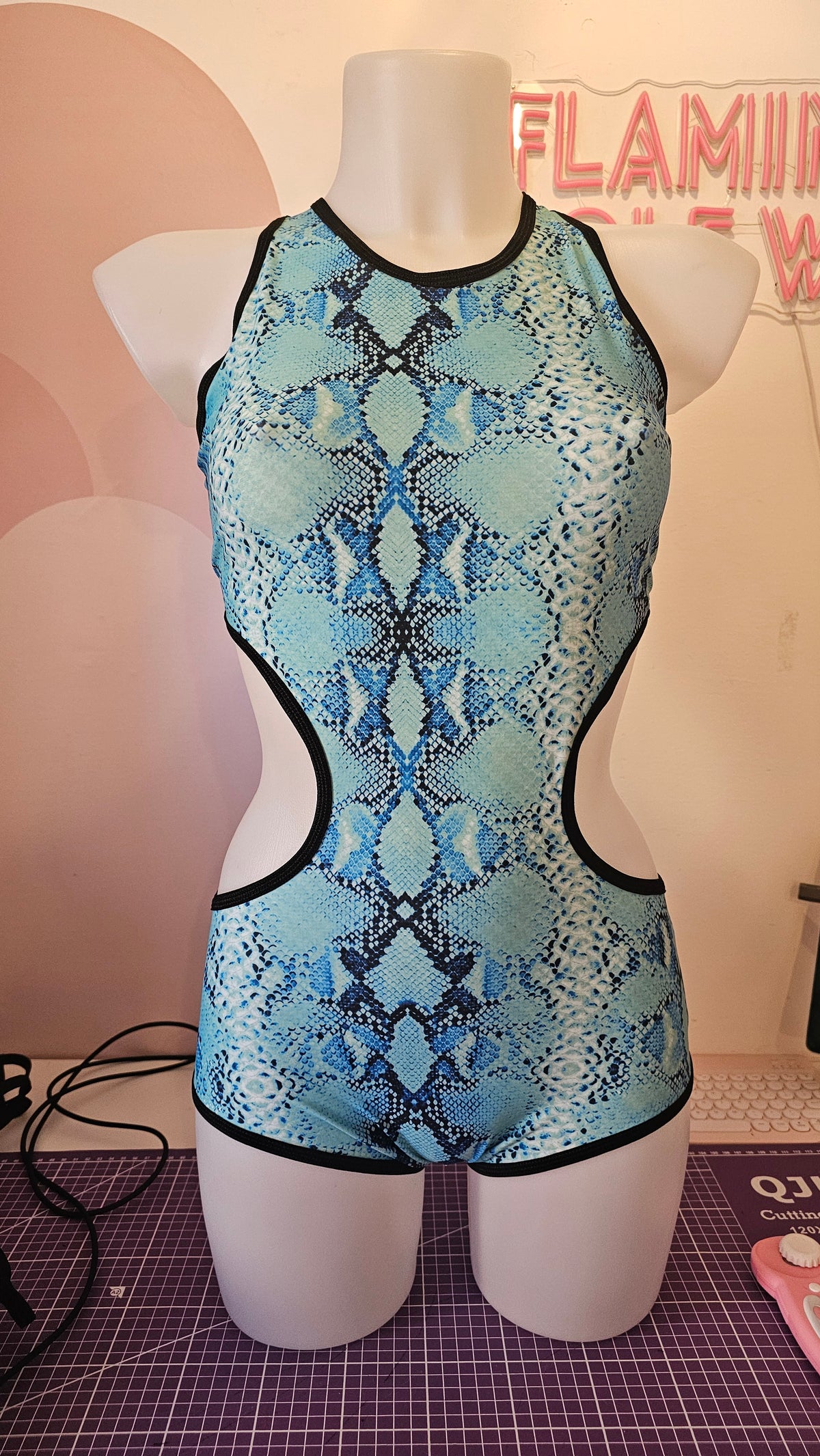 Body martina anaconda azzurro