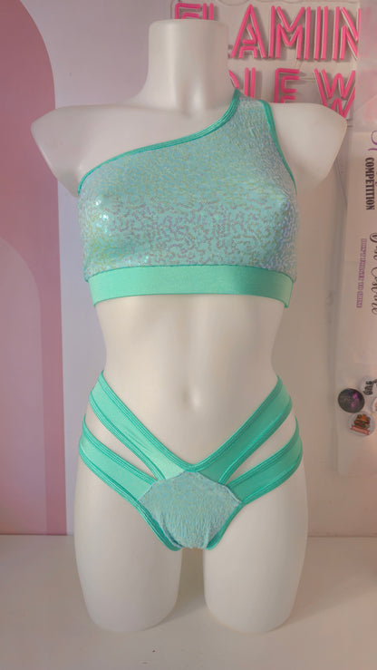 Slip stripes pailettes menta