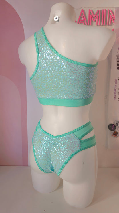 Slip stripes pailettes menta