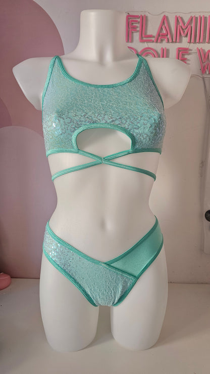 Top bales pailettes menta