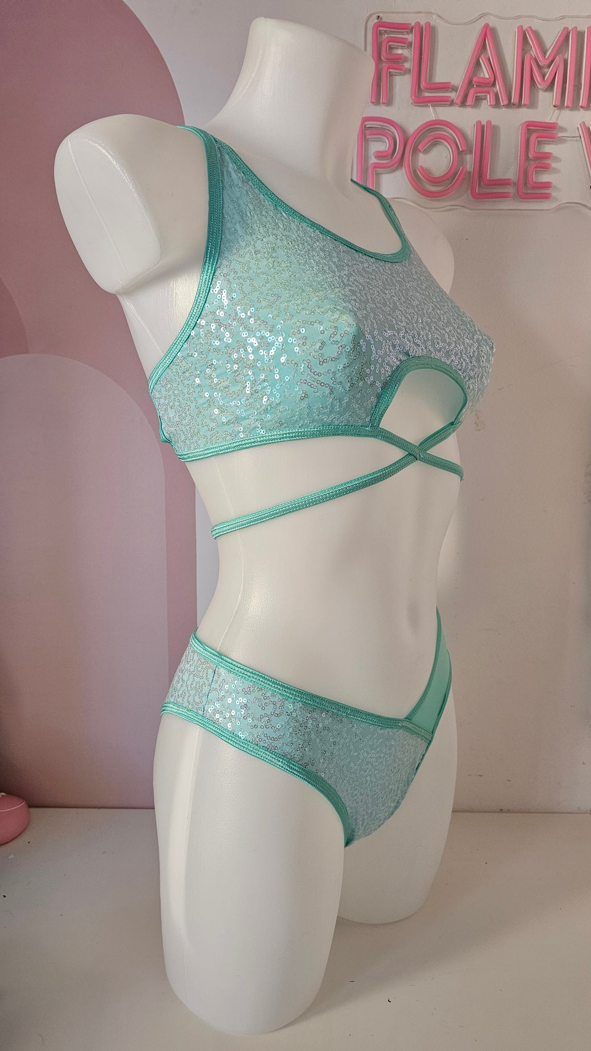 Top bales pailettes menta