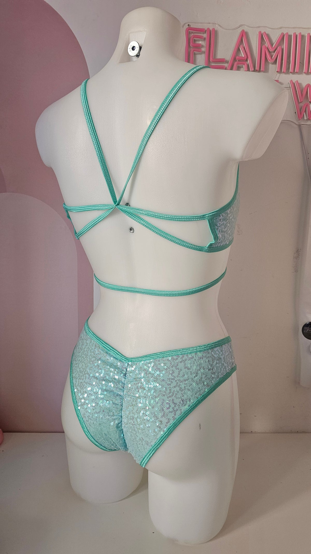 Top bales pailettes menta