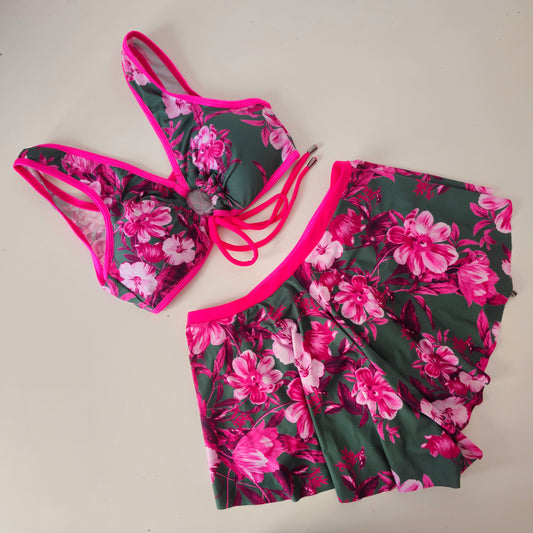 Slip shadowban elettra flower verde fucsia (sample)