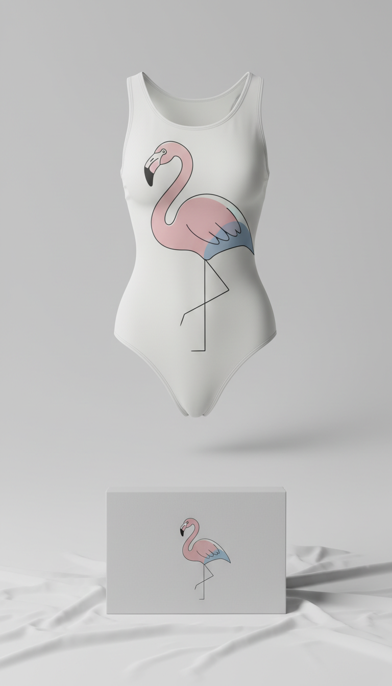 Body flamingo con stampa esclusiva