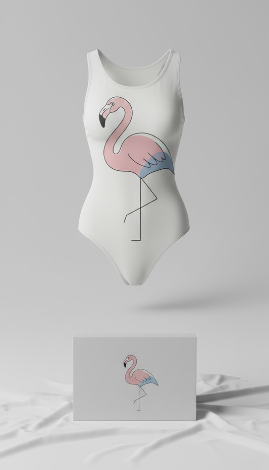 Body flamingo con stampa esclusiva