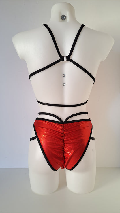 Completo liv high cut harness metal rosso