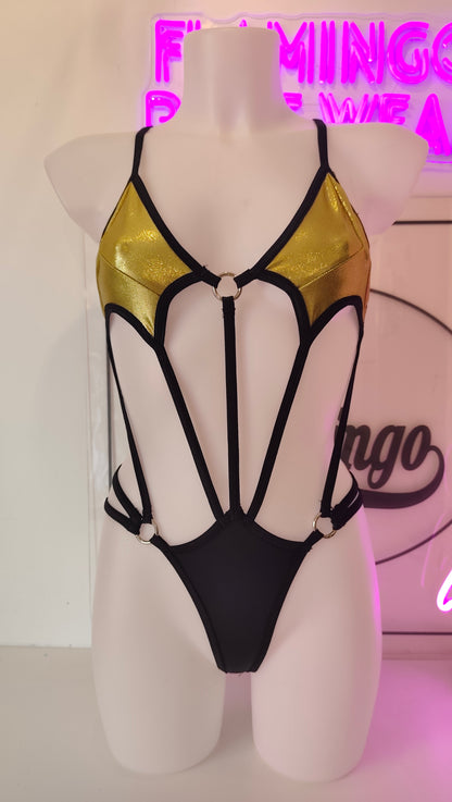 Body fake metal oro nero (sample)