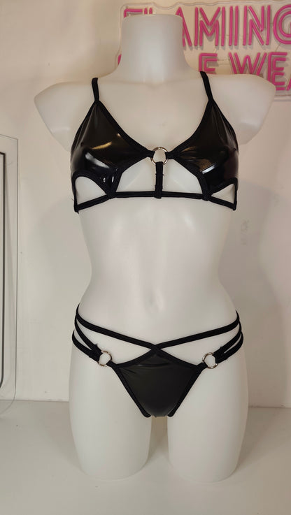 Completo fake latex nero