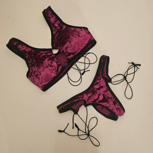 Completo elettra bianca crush velvet magenta nero (sample)