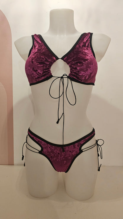Completo elettra bianca crush velvet magenta nero (sample)