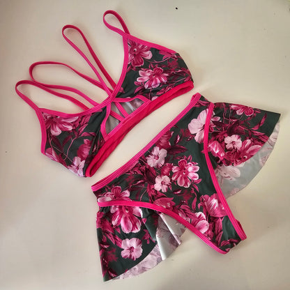 Completo telli rouches Green flower
