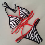 Completo bikini liv string zebra rosso