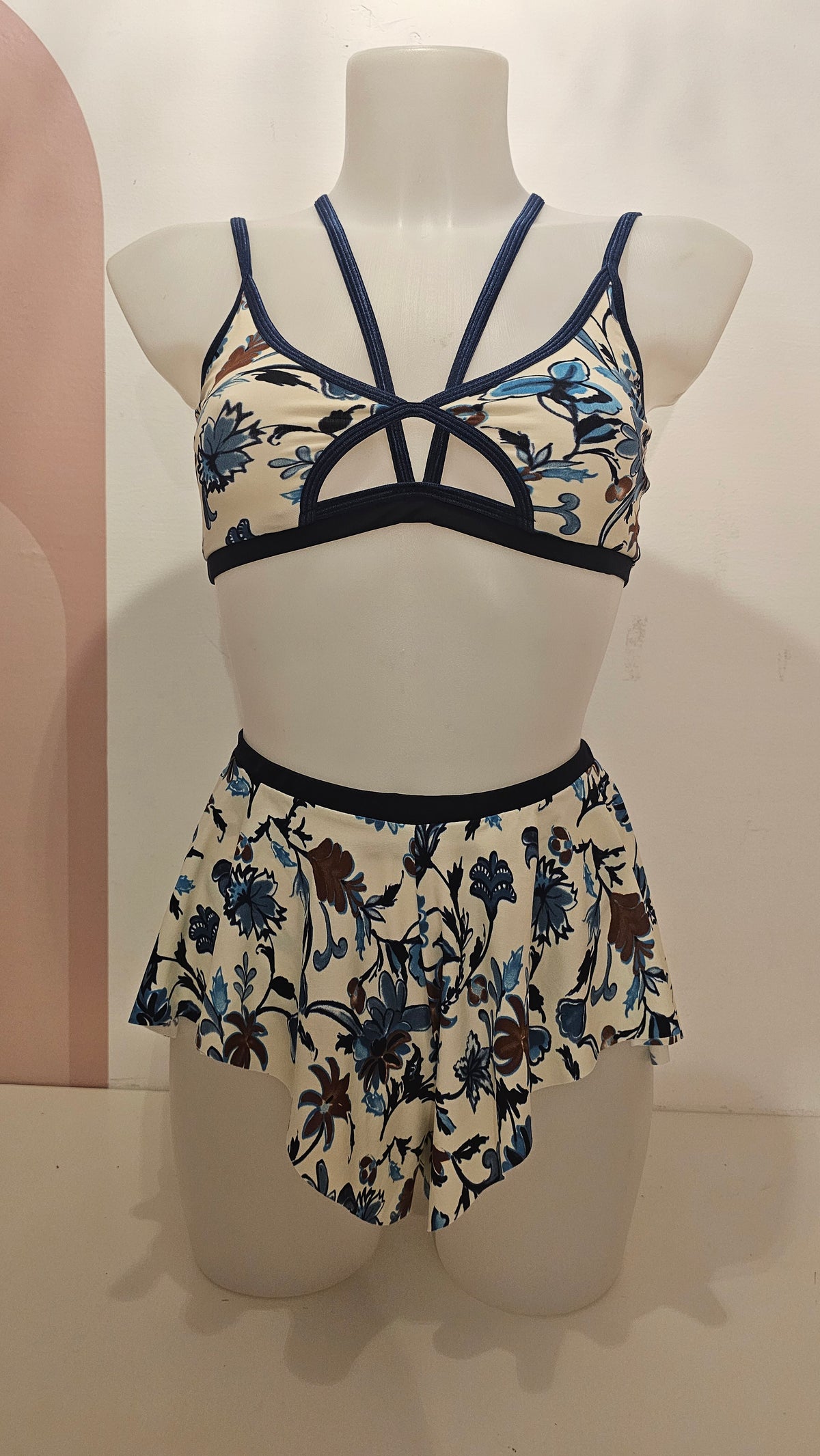 Slip shadowban vintage flower blu (sample)