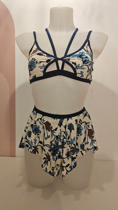 Slip shadowban vintage flower blu (sample)