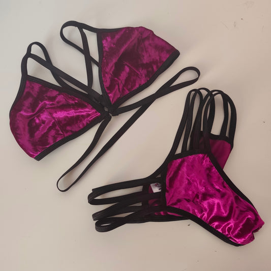 Completo liv rays crush velvet magenta nero (sample)