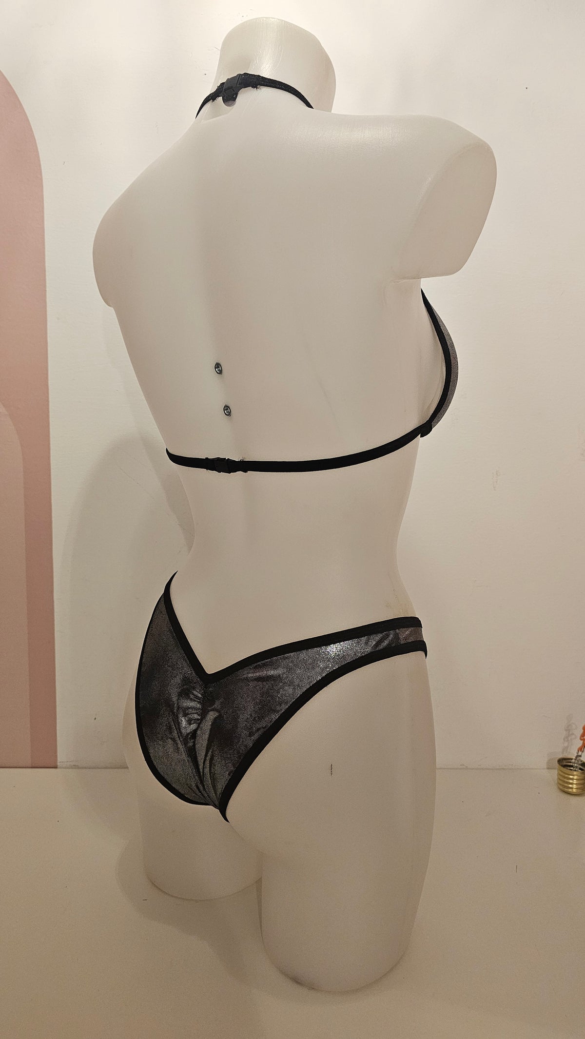 Completo bikini imbottito metal grigio scuro