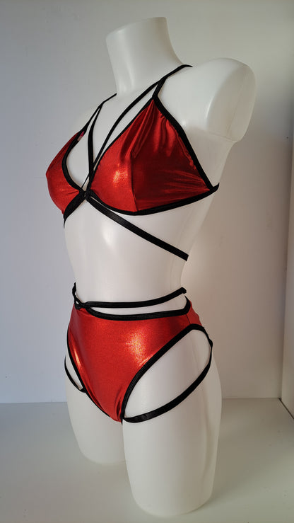 Completo liv high cut harness metal rosso