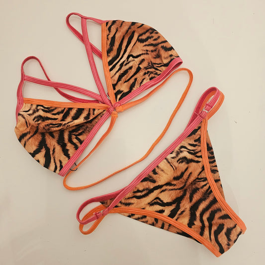Completo liv summer tigrato fucsia arancio